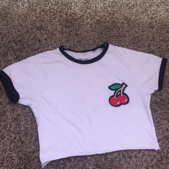 Tops | Cute Cherry Crop Top Size S | Poshmark